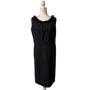 Armani collezioni black sheath woolblend cocktail party dress sz 14